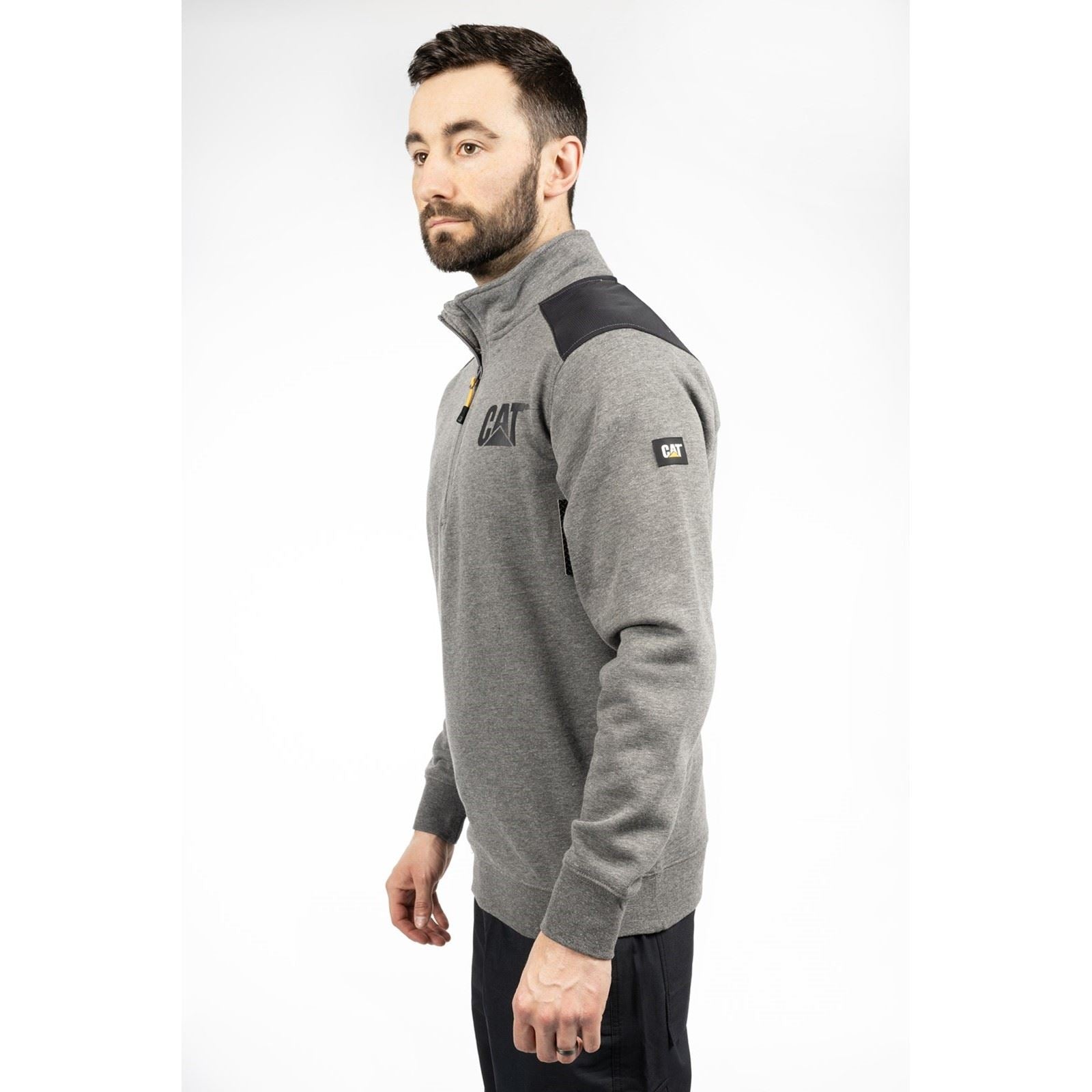Caterpillar Essential 1/4 Zip Sweatshirt Gris En Polyester Pour Homme