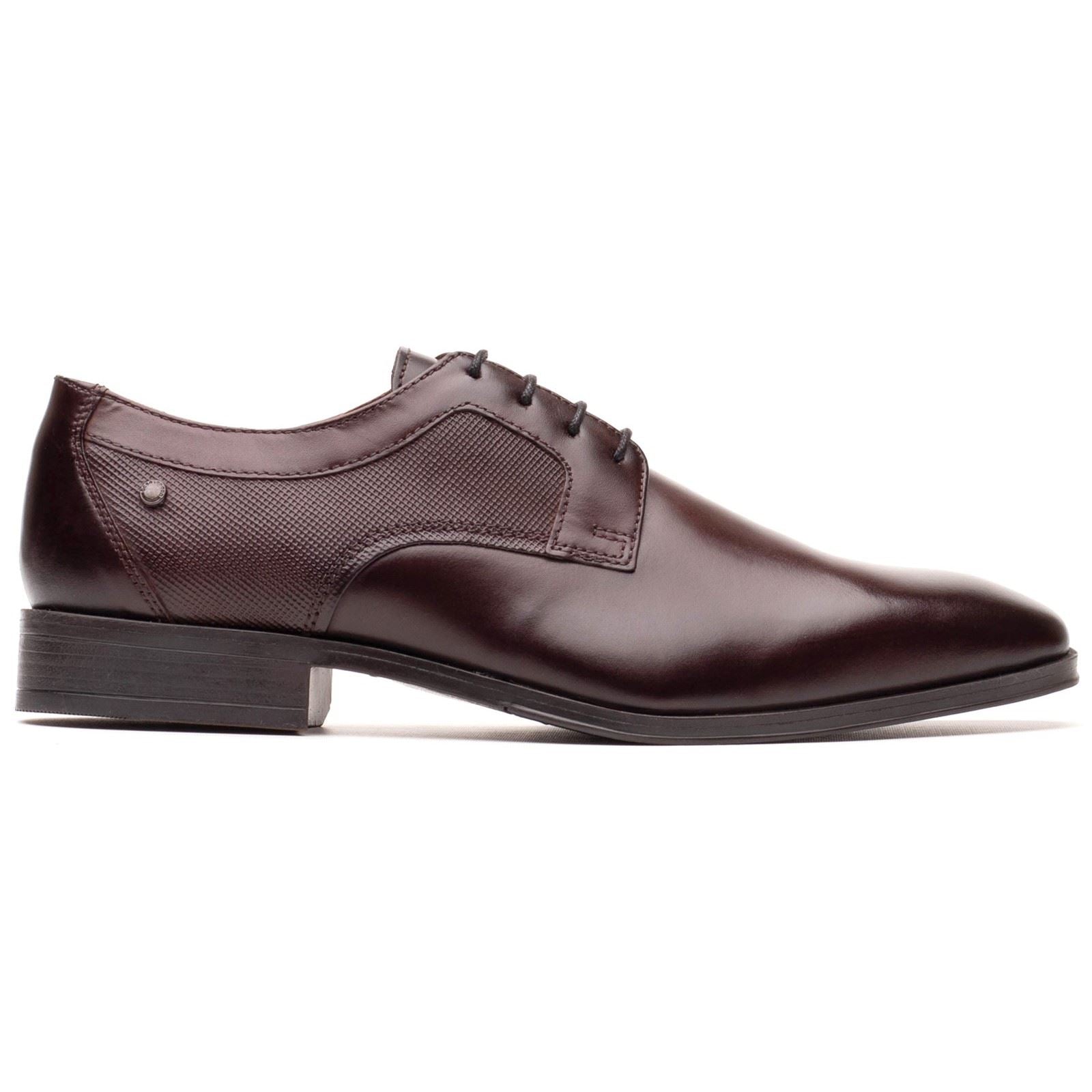Base London Dome Chaussures À Lacets En Cuir Pour Hommes Marron Brûlé