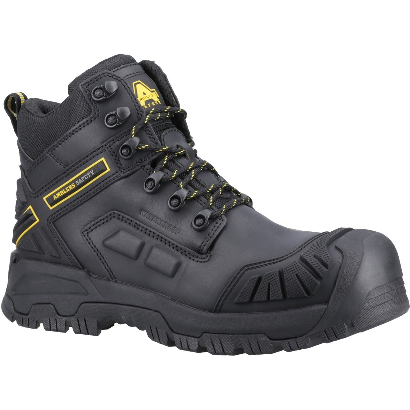 Amblers Safety Bottillons De Sécurité En Cuir Noir Flare