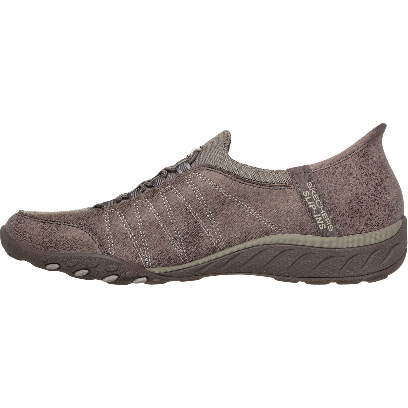 Skechers Breathe-Easy Home-Body Baskets Pour Femmes En Toile De Couleur Taupe Foncé