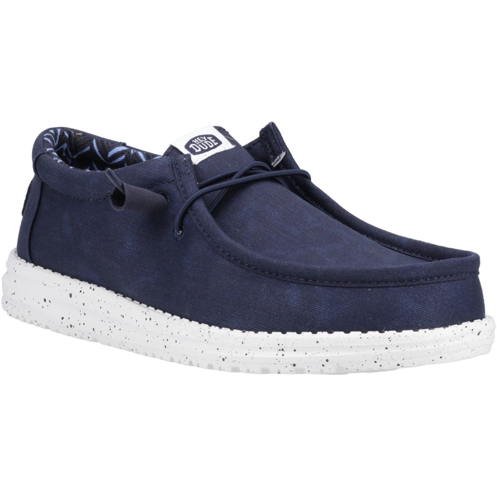 HEYDUDE Wally Canvas Chaussures Bateau En Coton 100% Pour Hommes, Couleur Marine