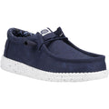 HEYDUDE Wally Canvas Chaussures Bateau En Coton 100% Pour Hommes, Couleur Marine