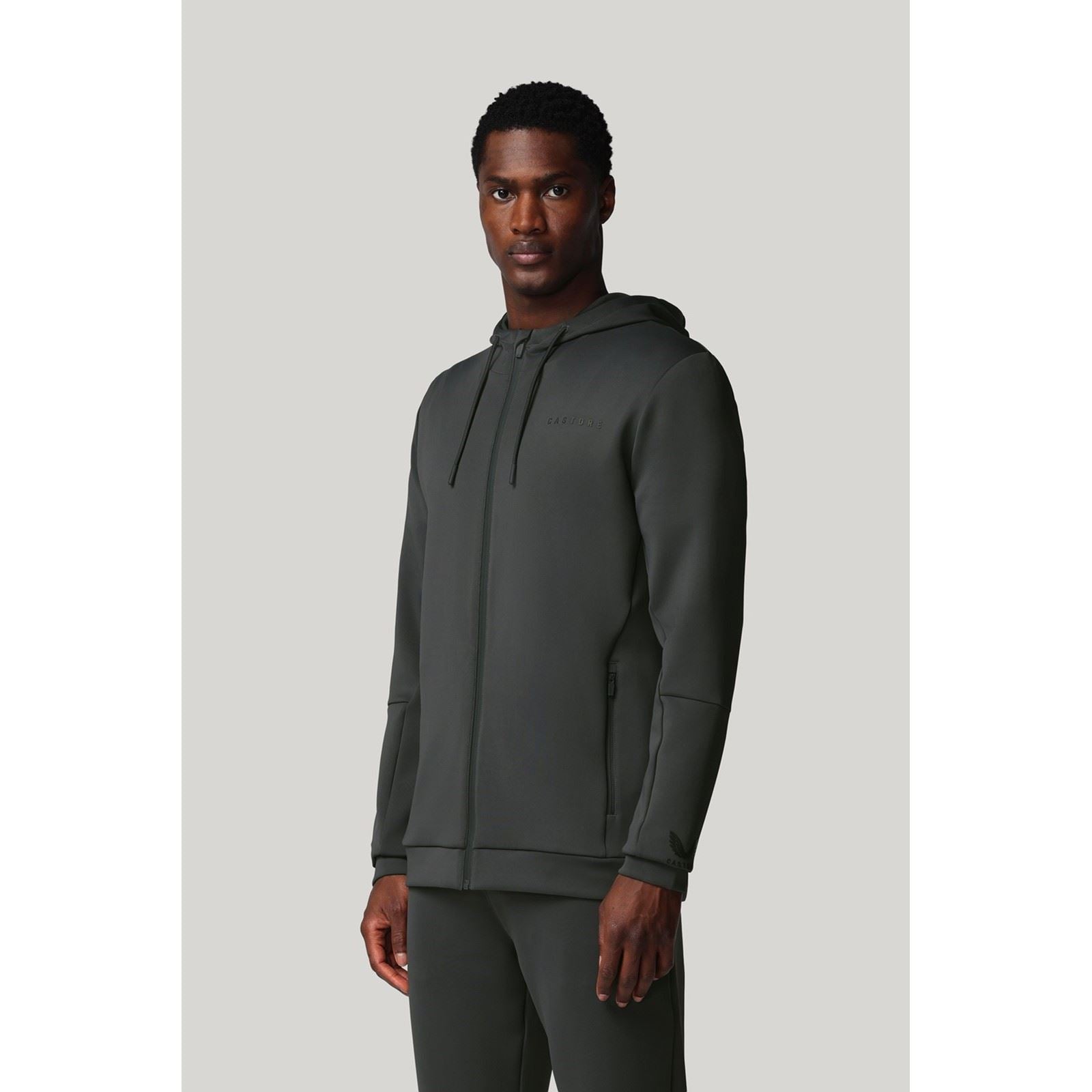 Castore Flex Full Zip Sweat À Capuche Gris Pour Homme