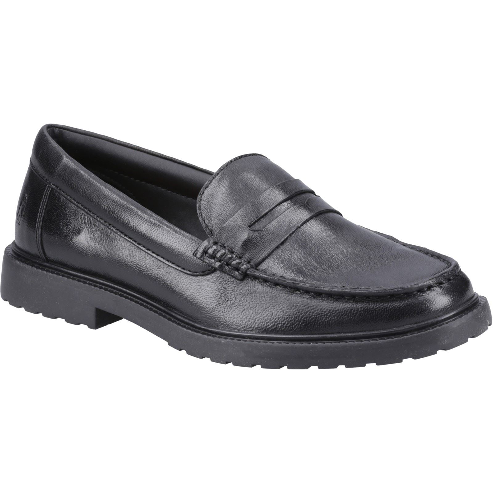Hush Puppies Verity Slip On Mocassins Noirs En Cuir Pour Femmes