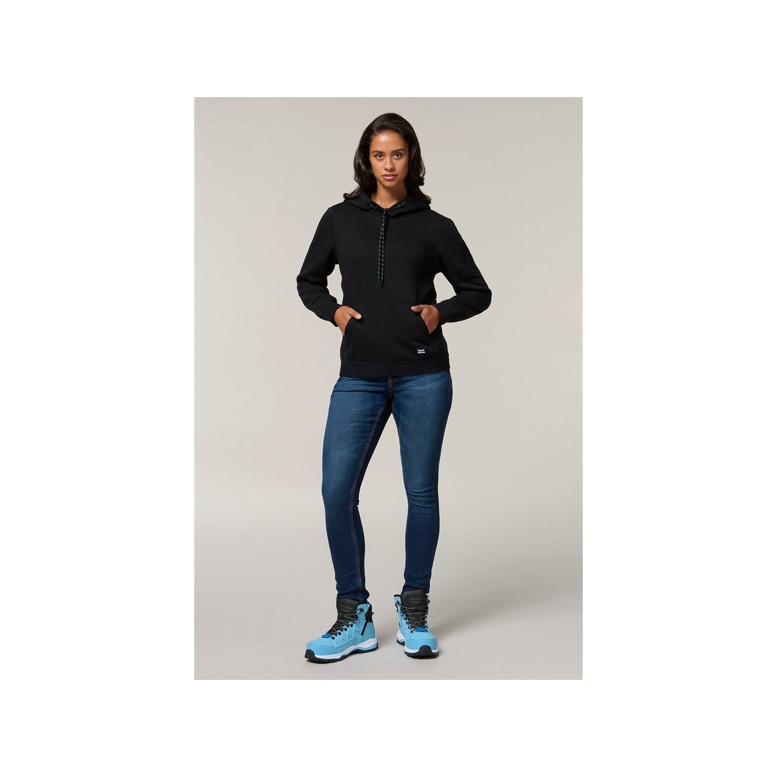 Hard Yakka Gladiator Sweat À Capuche Noir En Coton Pour Femmes