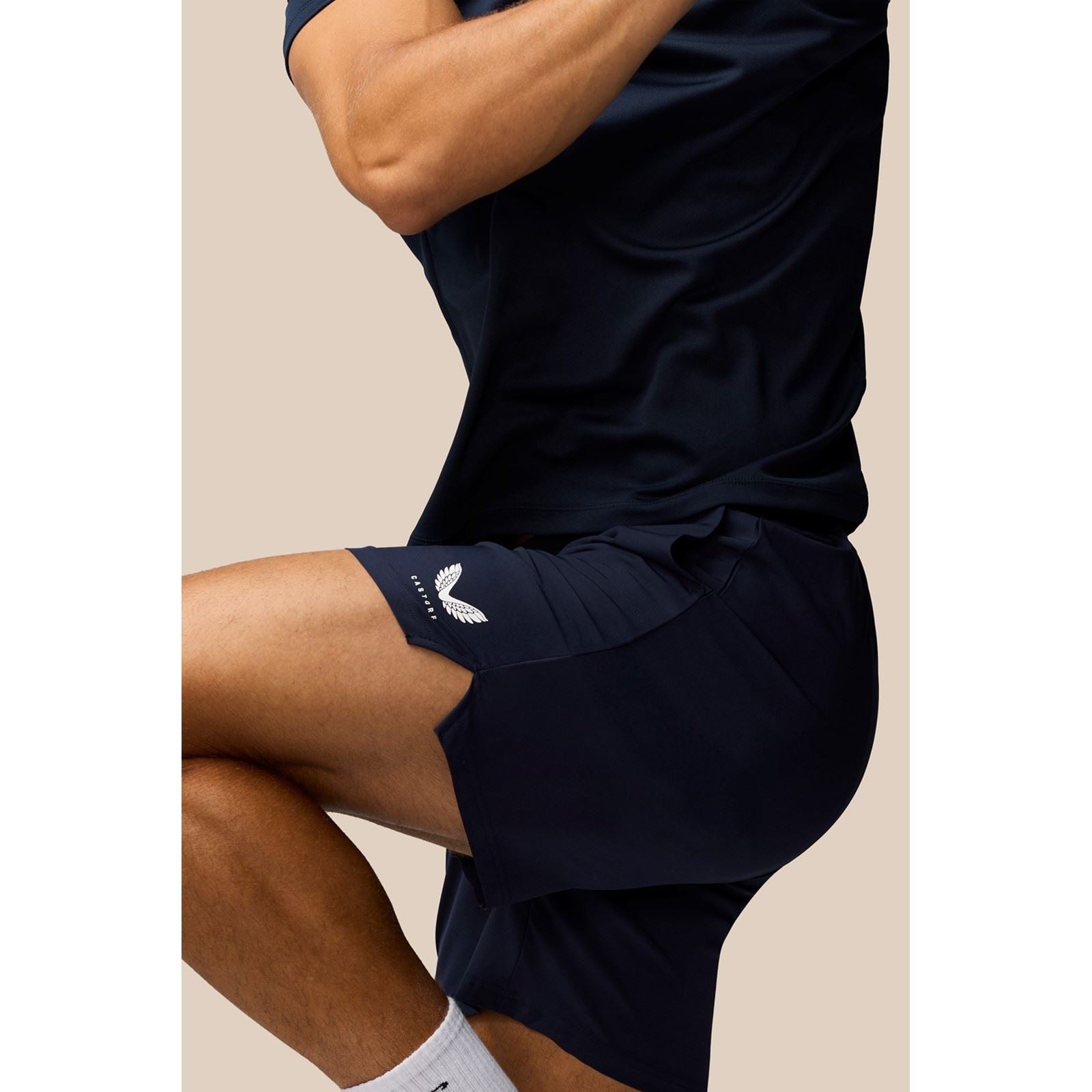 Castore Branded Elastic Shorts Shorts De Sport Bleus En Polyester Pour Homme