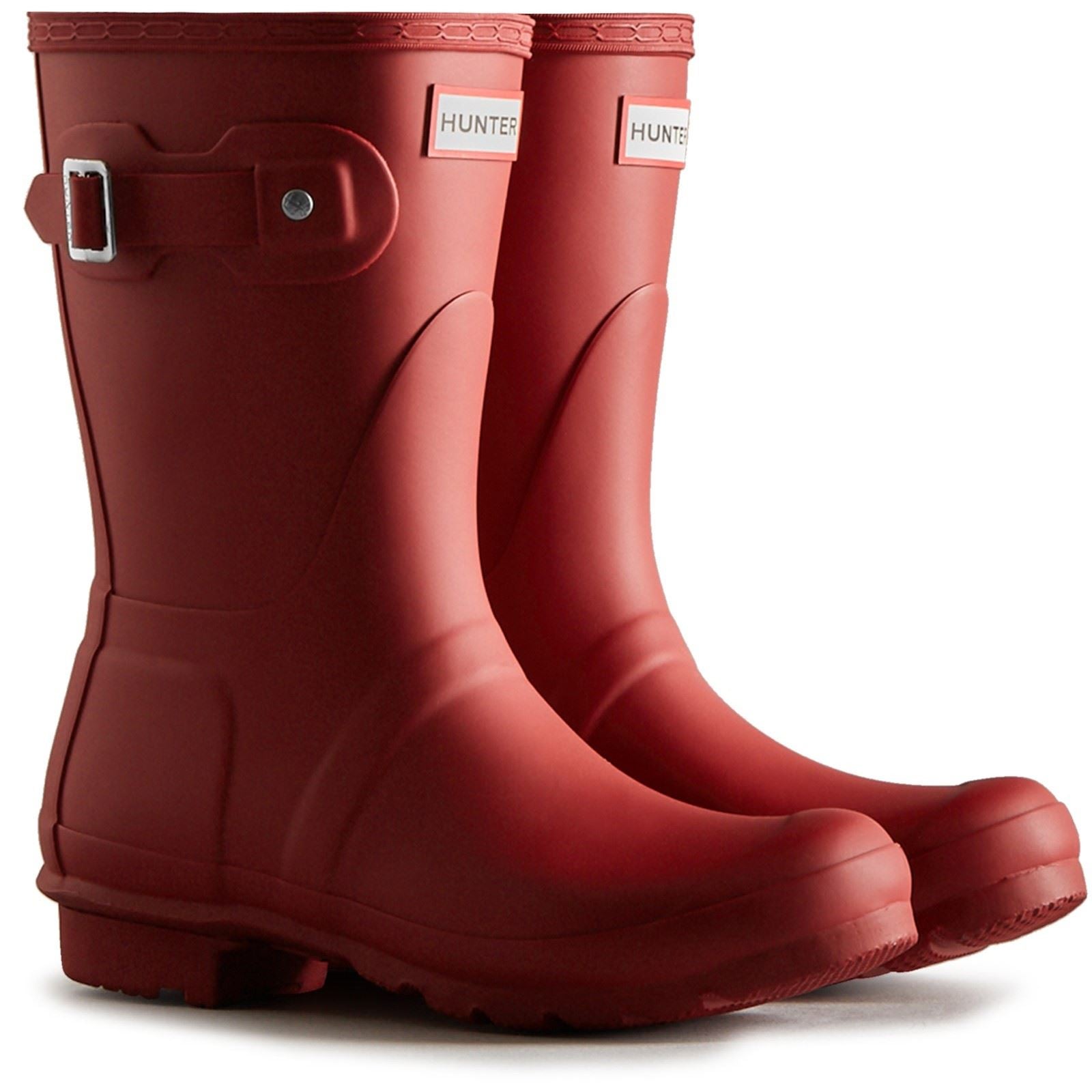Hunter Original Short Bottes De Pluie En Caoutchouc Rouge Pour Femmes
