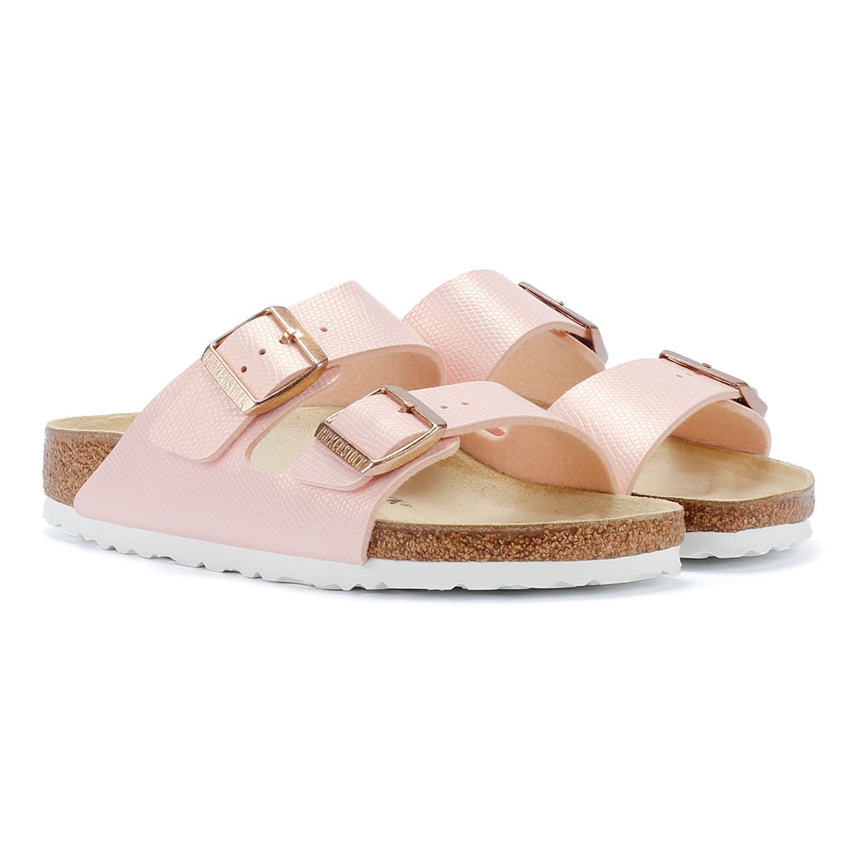Birkenstock Arizona Sandales En Nubuck Rose Clair Pour Femmes