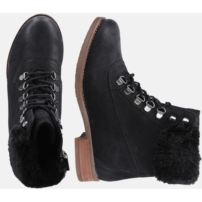 Hush Puppies Effie Bottes Noires En Fausse Fourrure Pour Femme