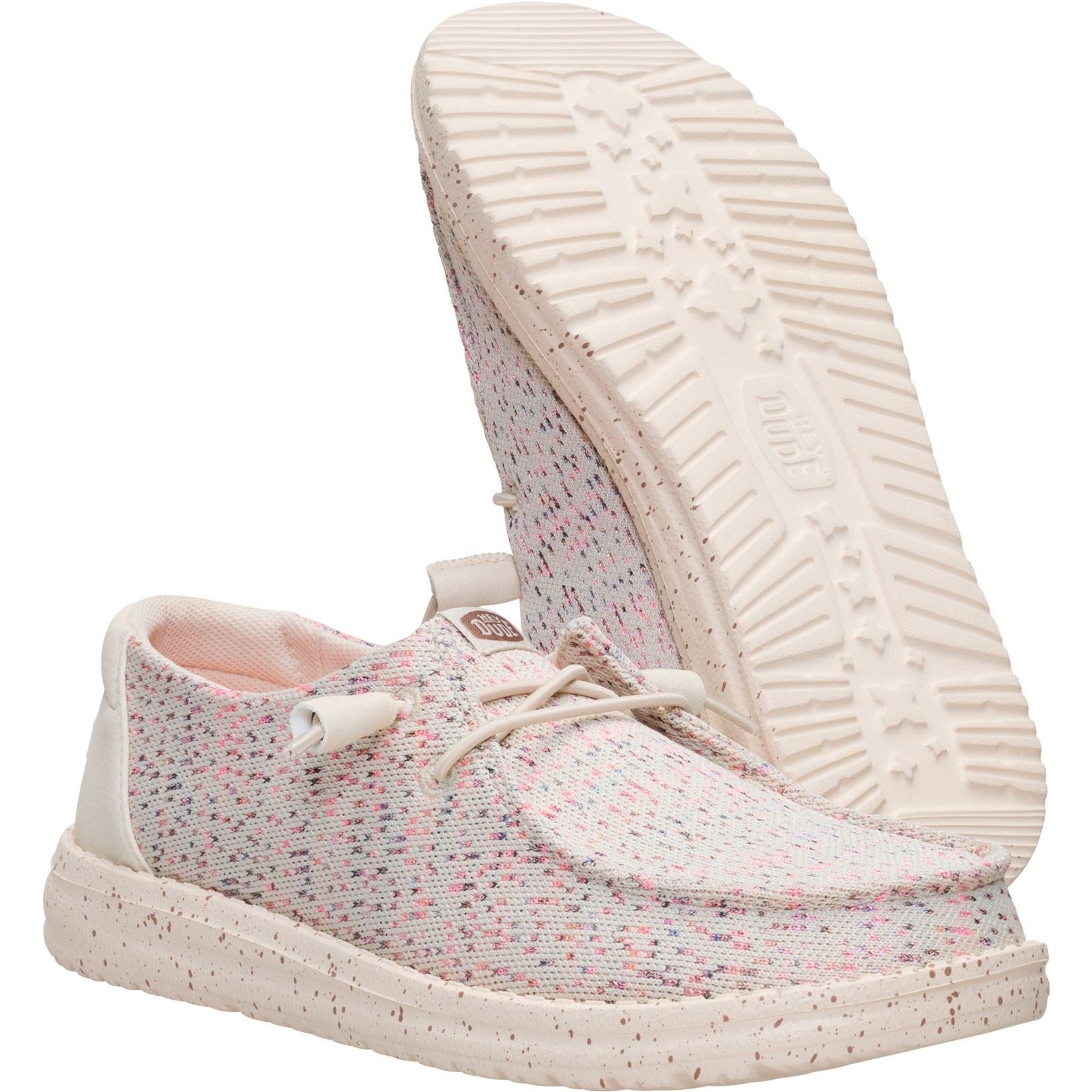 HEYDUDE Wendy Stretch Mocassins En Polyester Pour Femmes Taupe/Multi