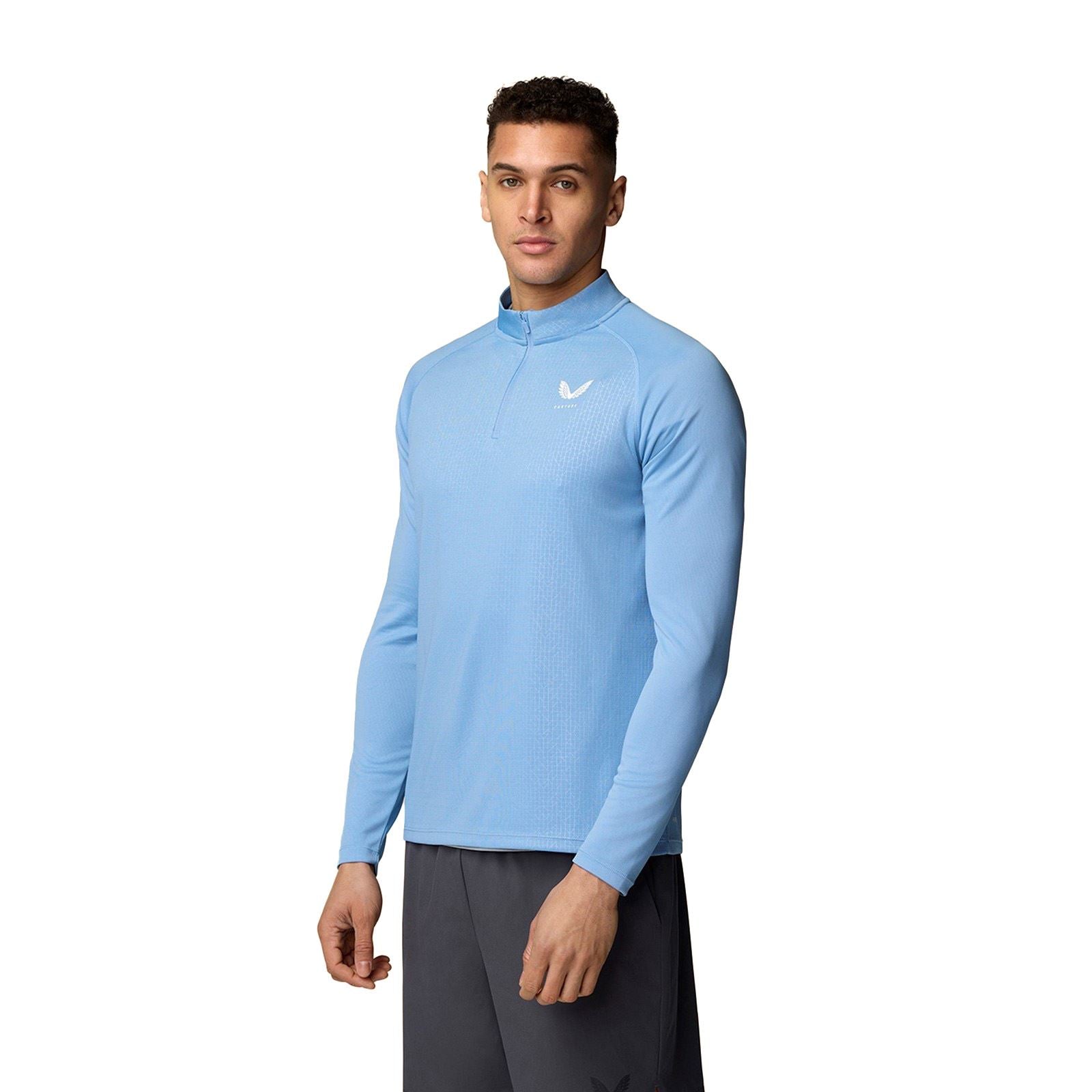 Castore Adapt 1/4 Zip Top T-Shirts De Sport Actifs Pour Hommes En Polyester Noir