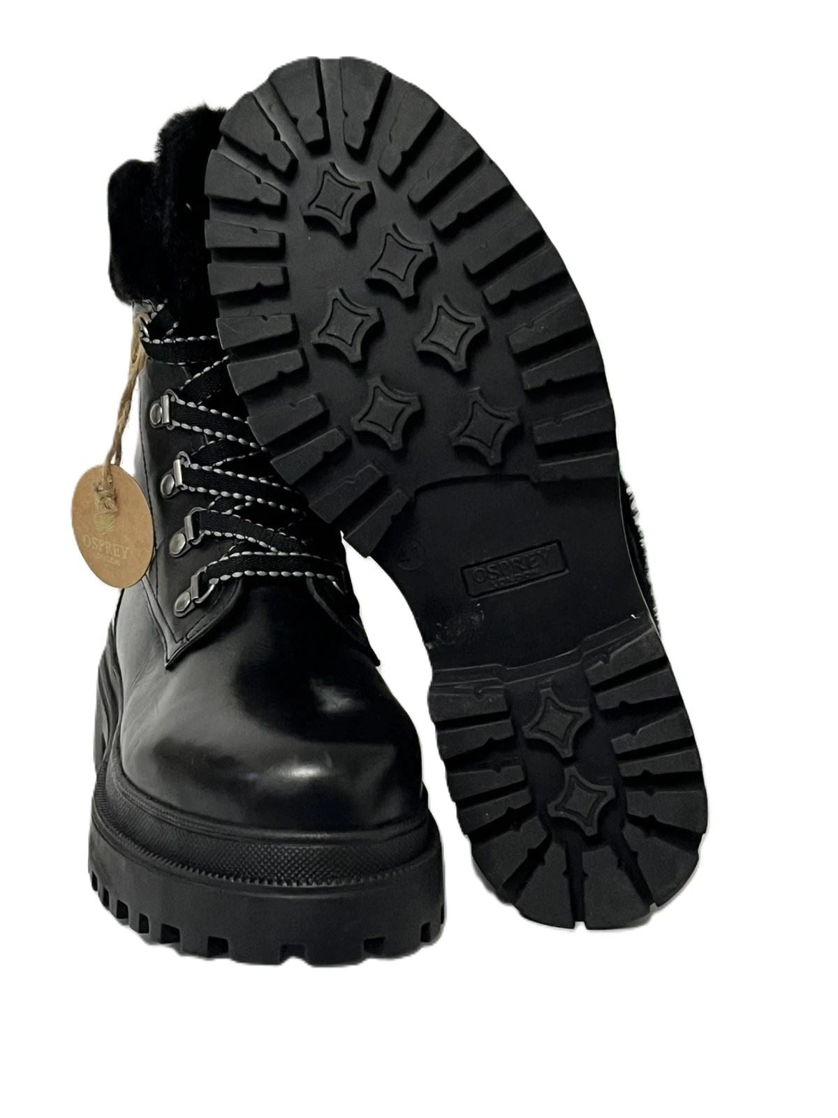 Osprey London The Budapest Bottes Noires En Cuir Pour Femmes