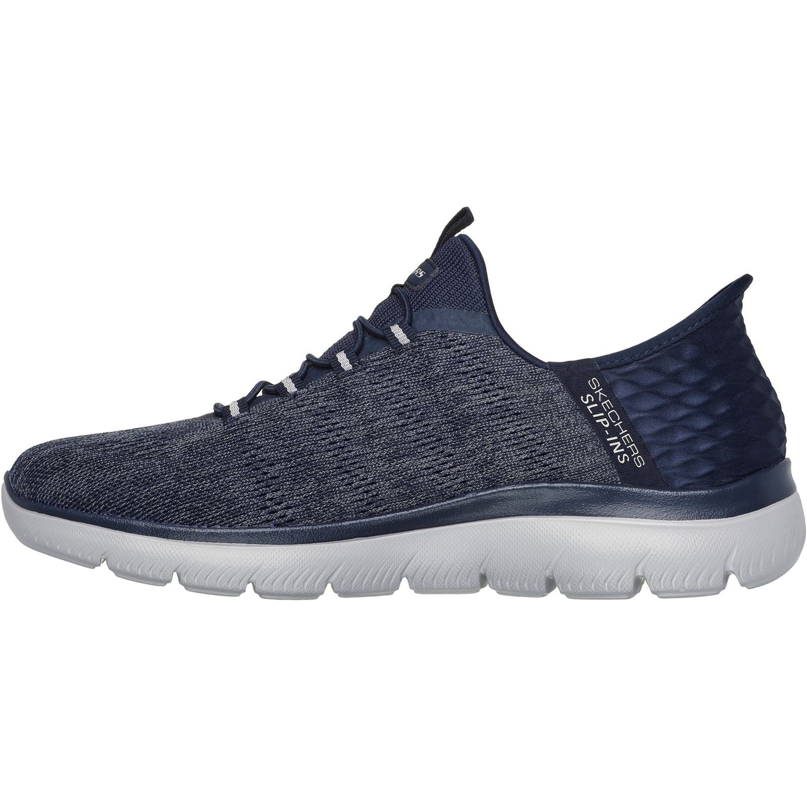 Skechers Summits Key Pace Baskets Homme En Toile Bleu Marine