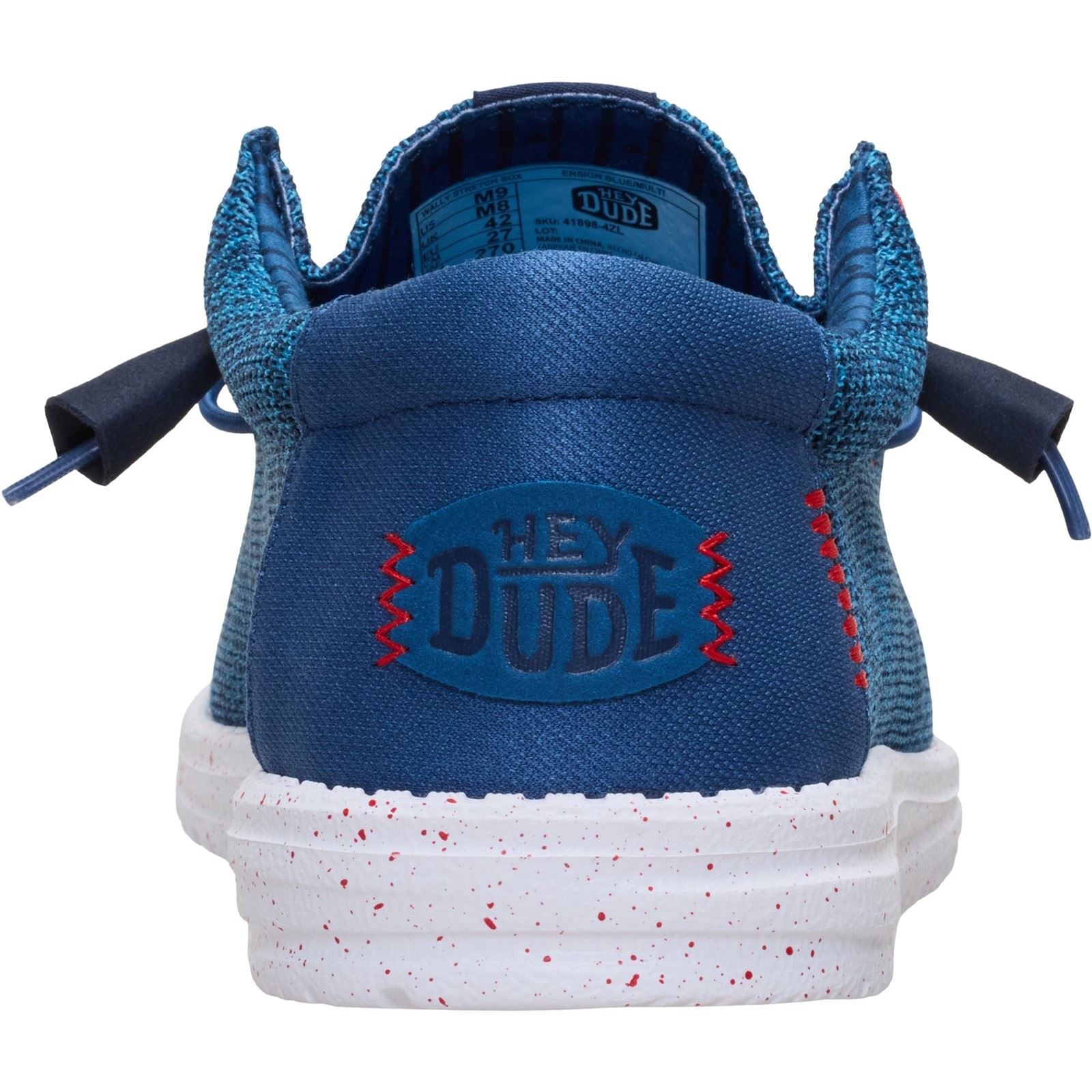 HEYDUDE Wally Stretch Sox Mocassins En Polyester Pour Hommes En Bleu Ensign/Multi