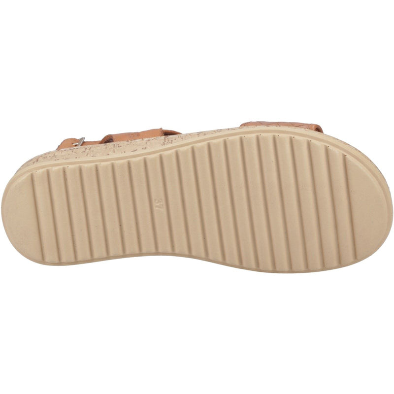 Hush Puppies Ebony Wide Fit Sandales En Cuir Pour Femme Couleur Tan