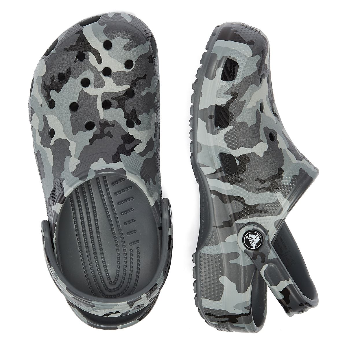 Sandale Crocs Classic imprimé camouflage gris