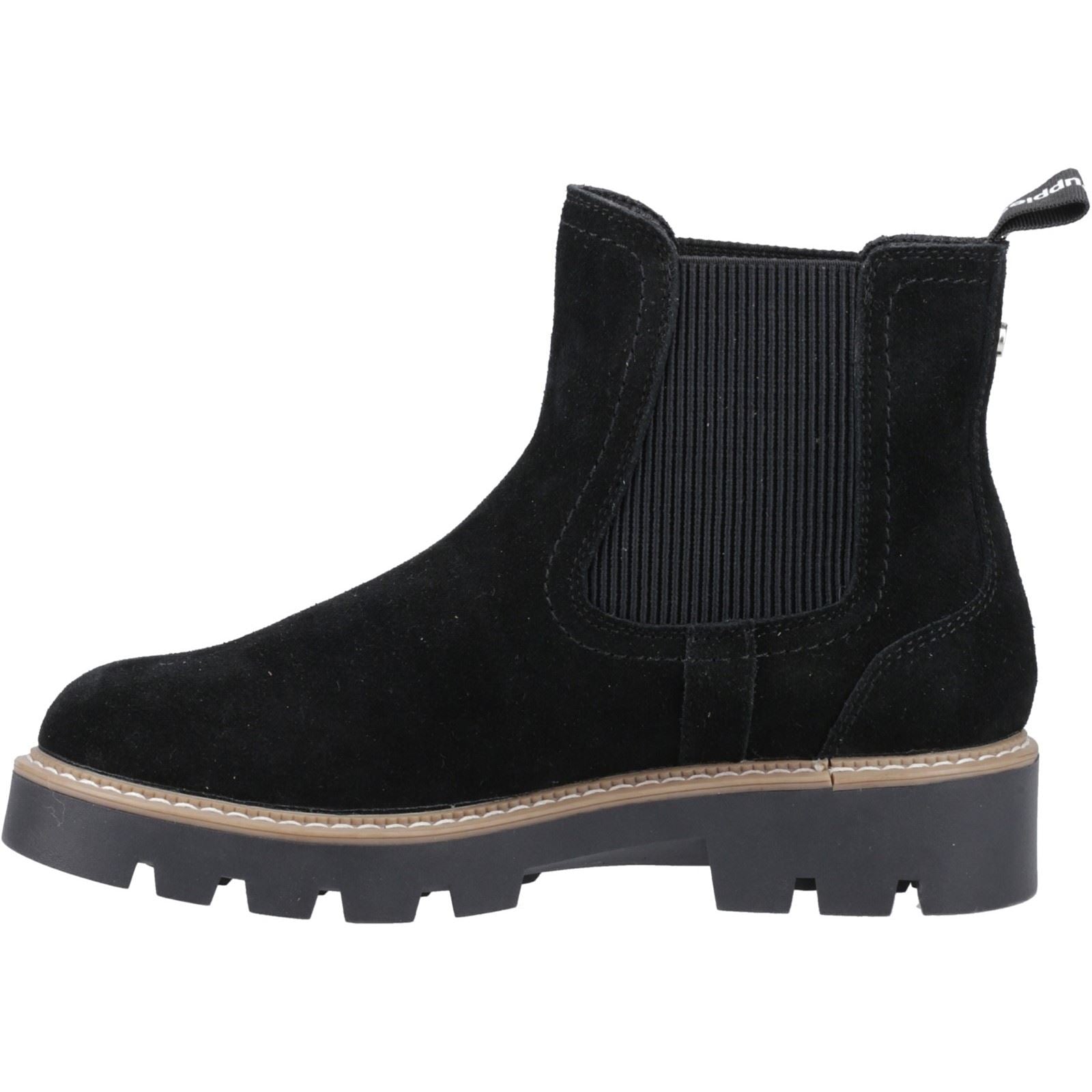 Hush Puppies Aofie Bottines Chelsea Plates Pour Femmes En Daim Noir