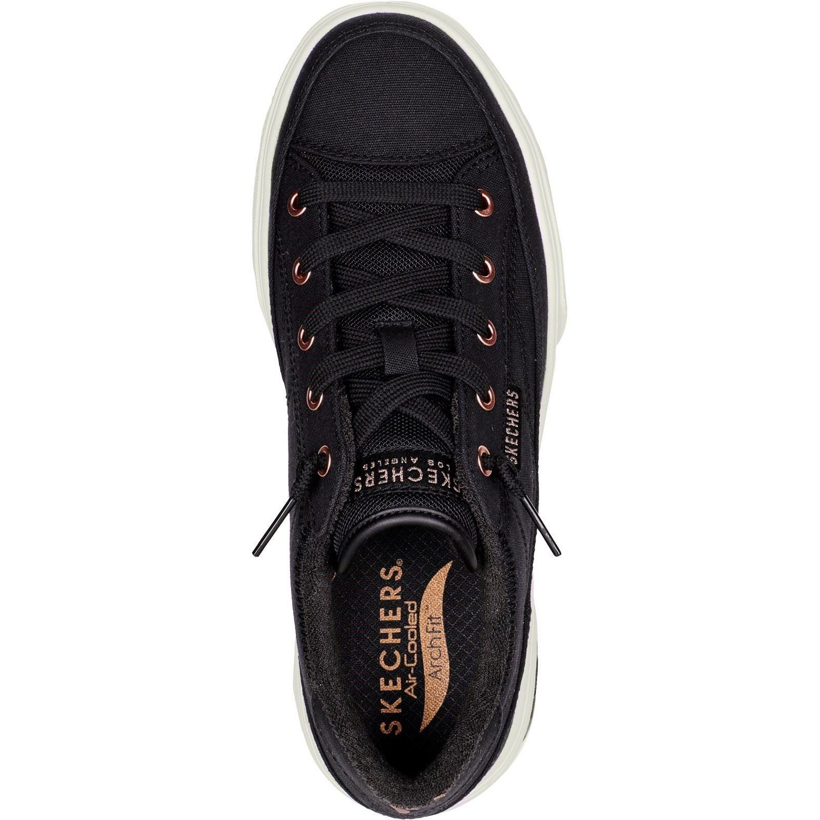 Skechers Arch Fit Arcade Meet Ya There Baskets De Sport En Coton Pour Femme, Noires