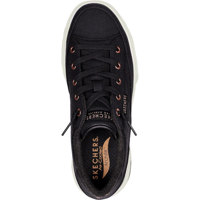 Skechers Arch Fit Arcade Meet Ya There Baskets De Sport En Coton Pour Femme, Noires