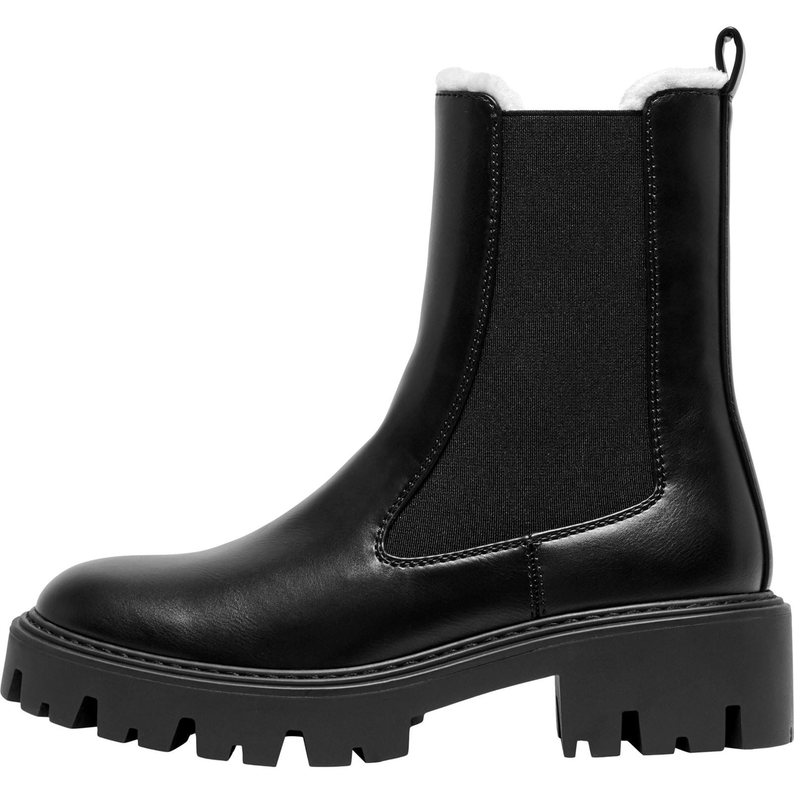 ONLY BETTY-9 WARM LINED Bottines À Talons Noires En Polyuréthane Pour Femmes