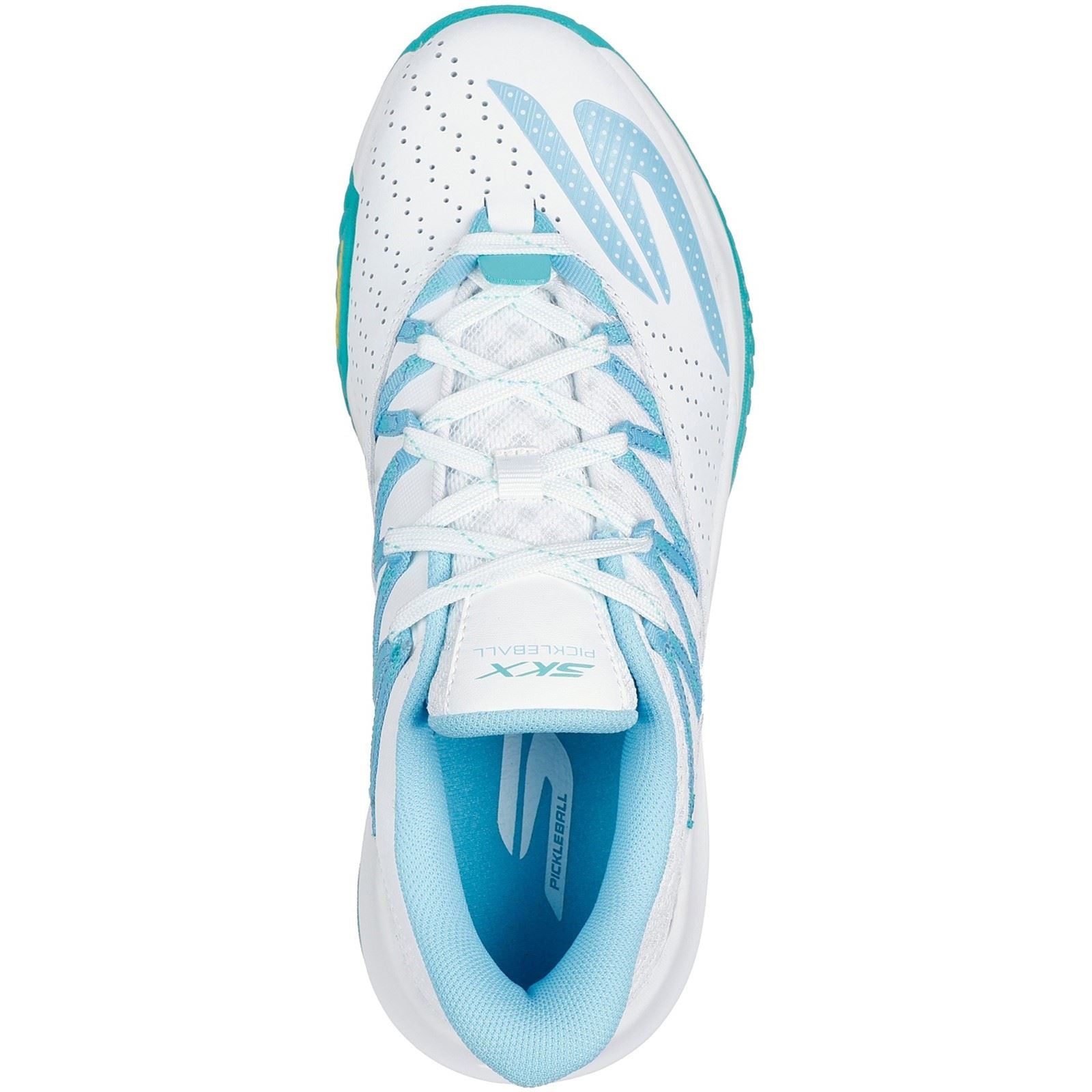 Skechers Performance Viper Court Rally Sneakers En Cuir Viper Court Rally Pour Femme Blanc/bleu Clair