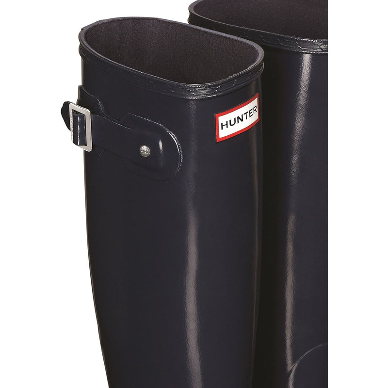 Hunter Original Tall Gloss Bottes En Caoutchouc Bleu Marine Pour Femme