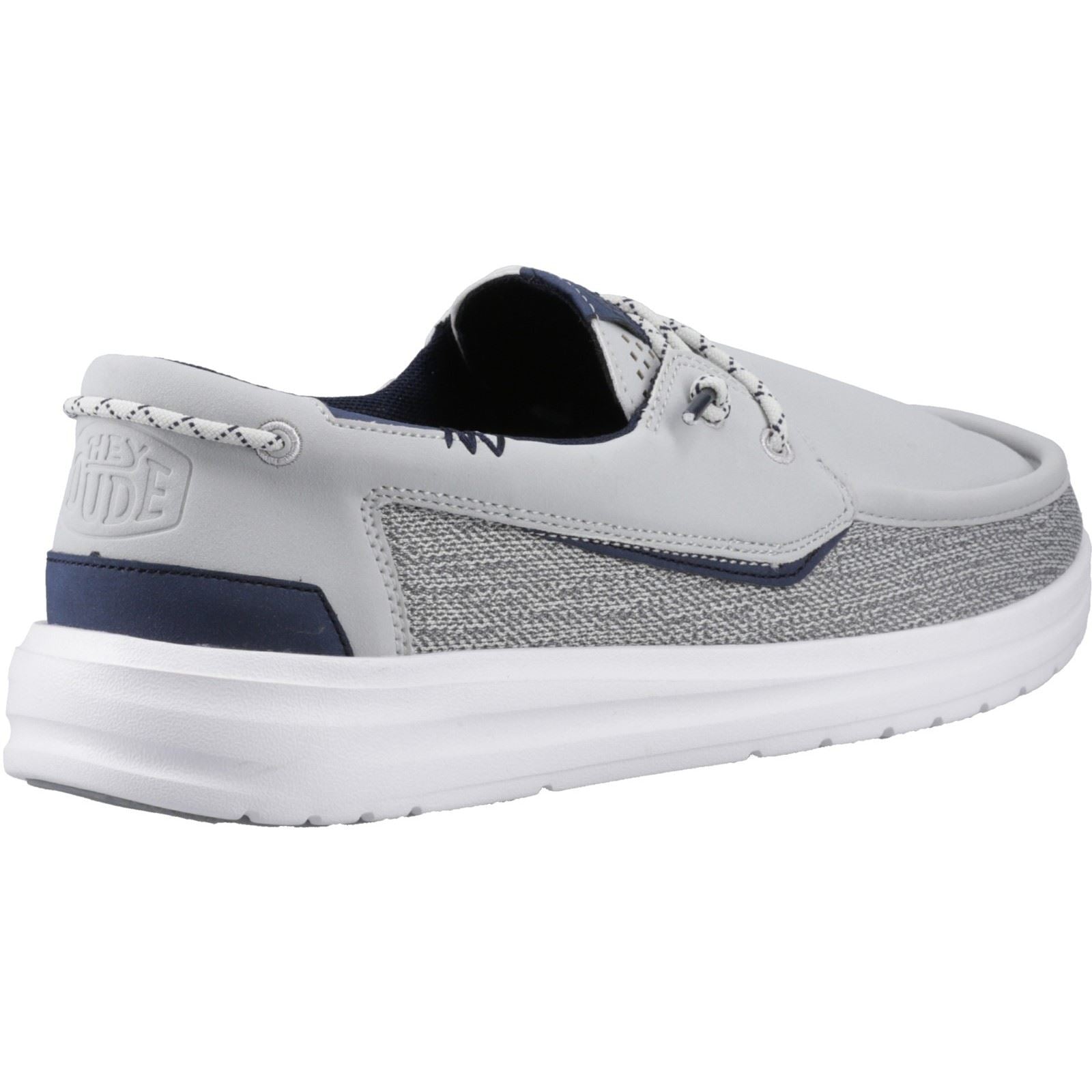 HEYDUDE Welsh Grip Classic Mesh Chaussures Bateau Pour Homme En Mélange De Coton Gris Tempête/Marine