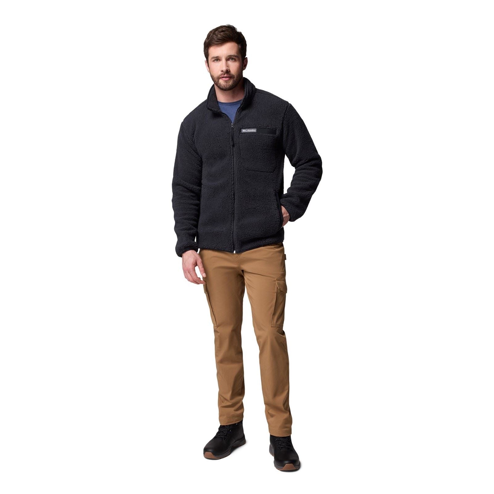 Columbia Rugged Ridge High Pile Full Zip Veste En Polaire Noire Pour Homme