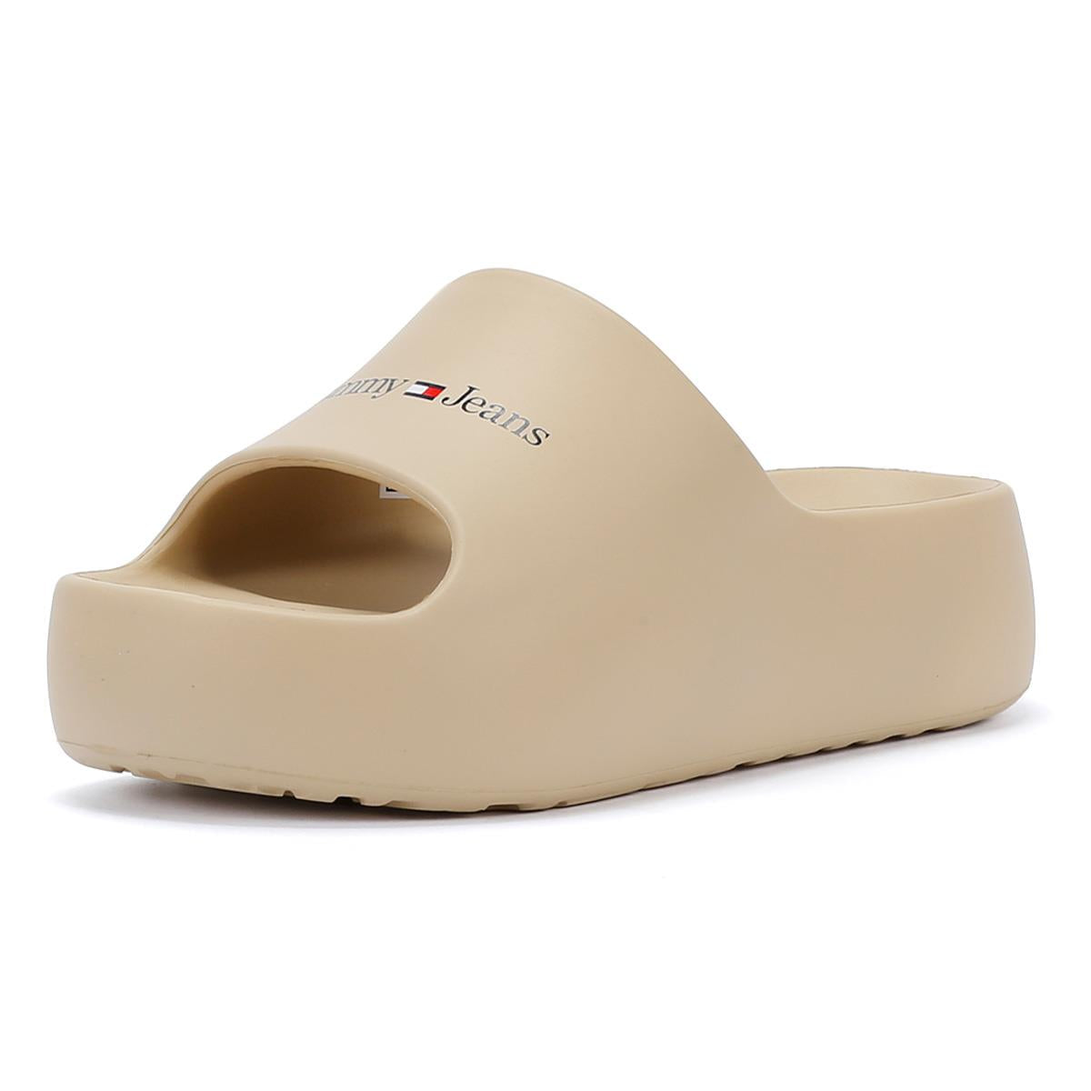 Tommy Hilfiger Chunky Flatform Mules Dorées Pour Femmes