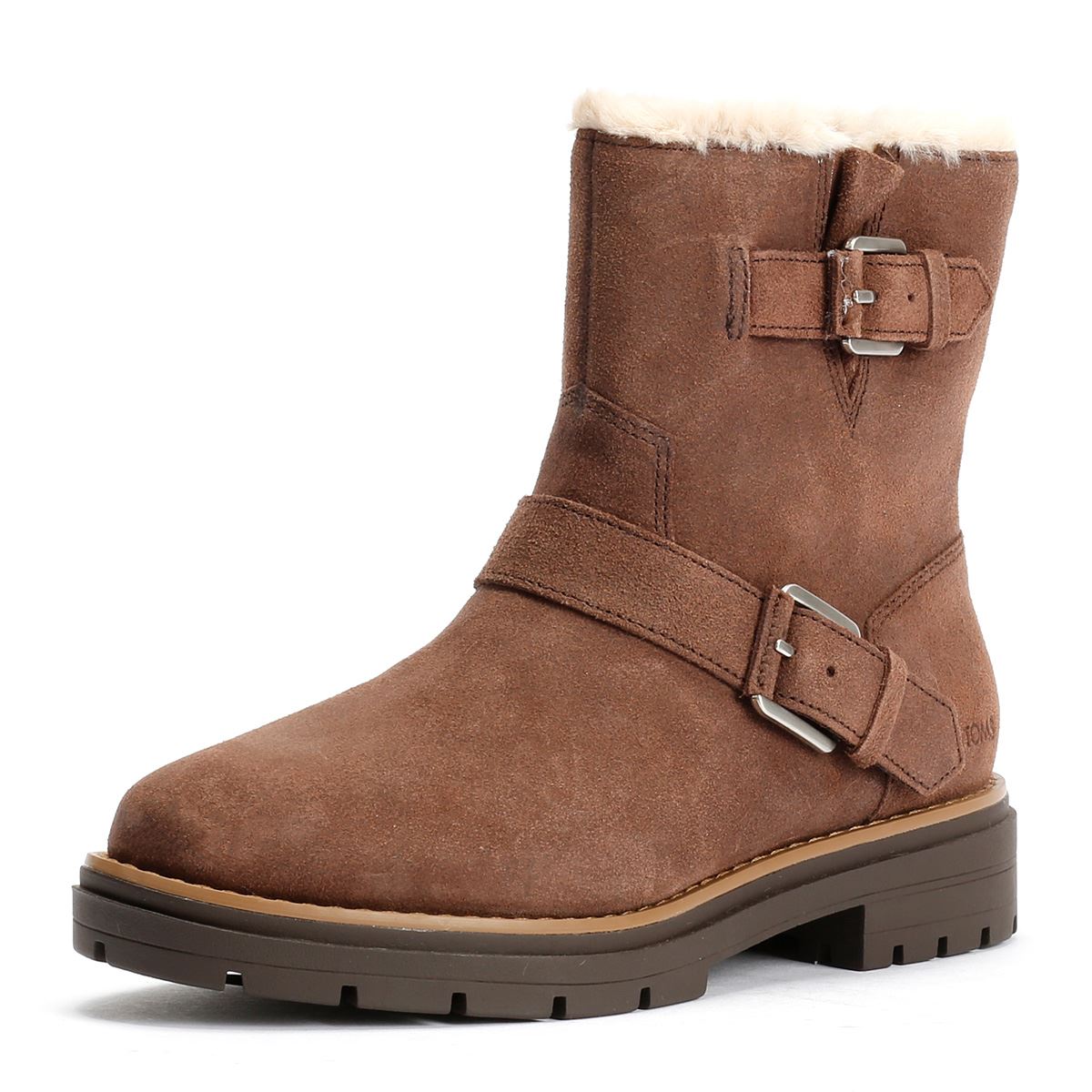 TOMS Ionie Moto Bottes Brunes Pour Femmes En Suede
