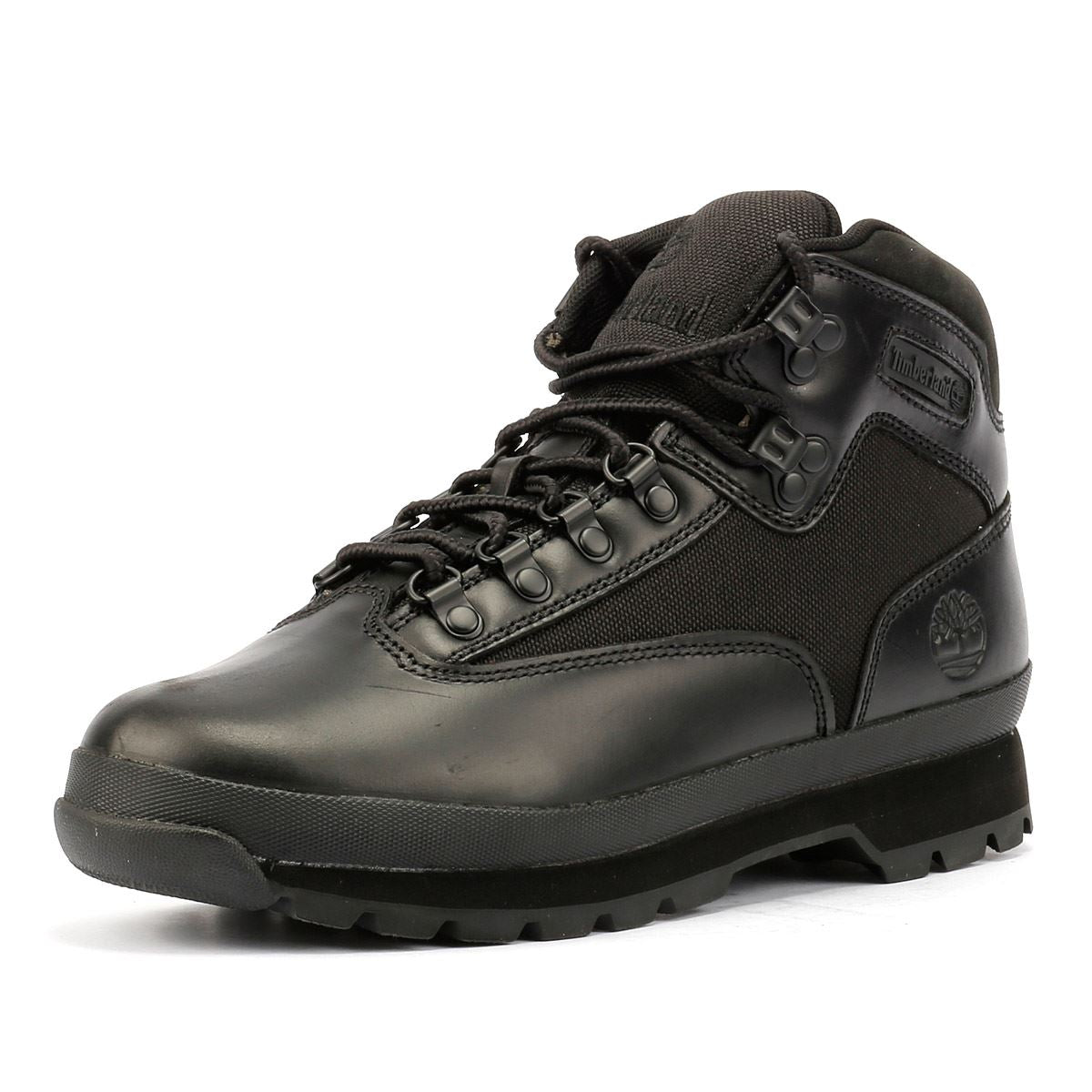 Timberland Euro Hiker Workwear I Blackout Bottes En Cuir Noires Pour Hommes