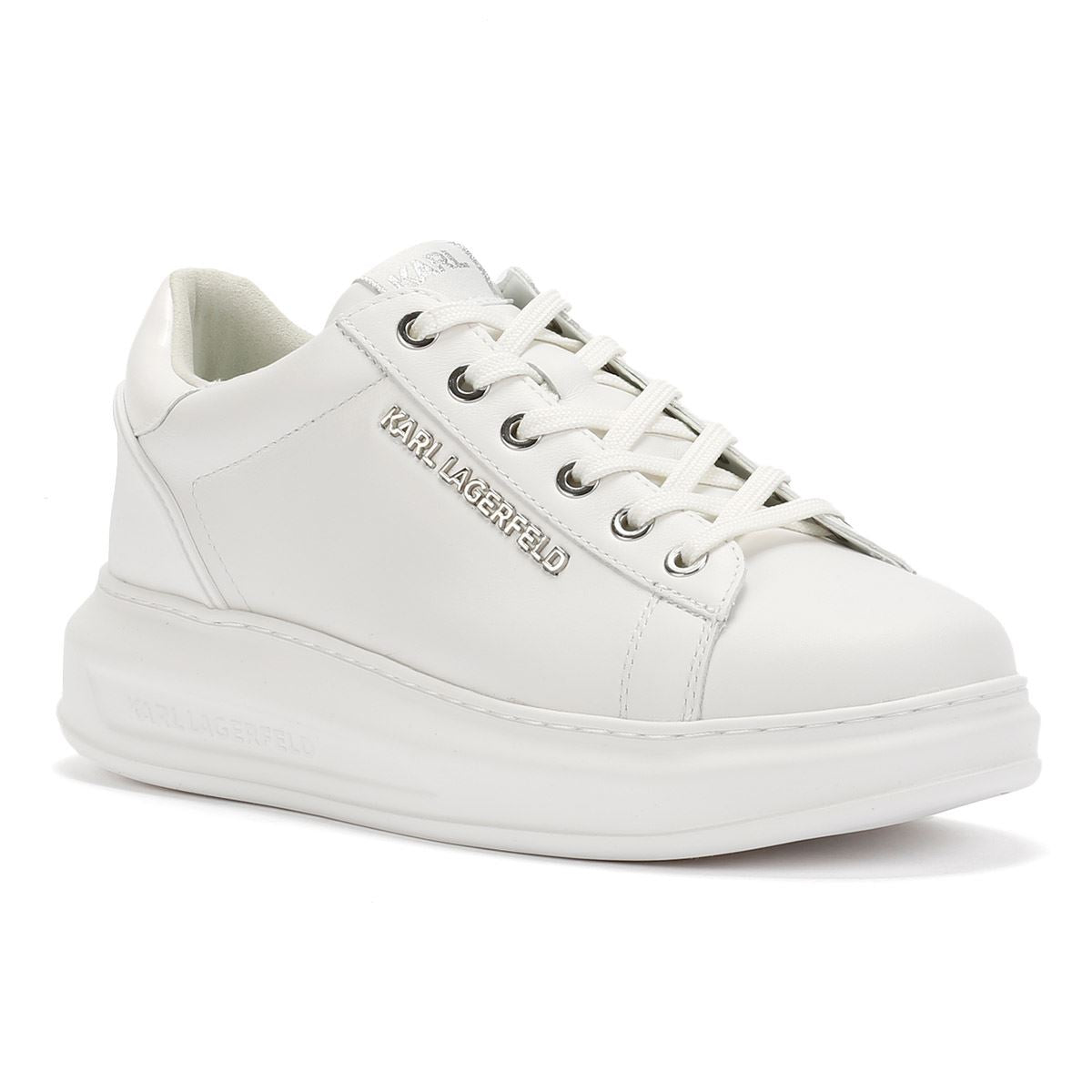 Karl Lagerfeld Kapri NFT Kounter Baskets Blanches En Cuir Pour Femmes