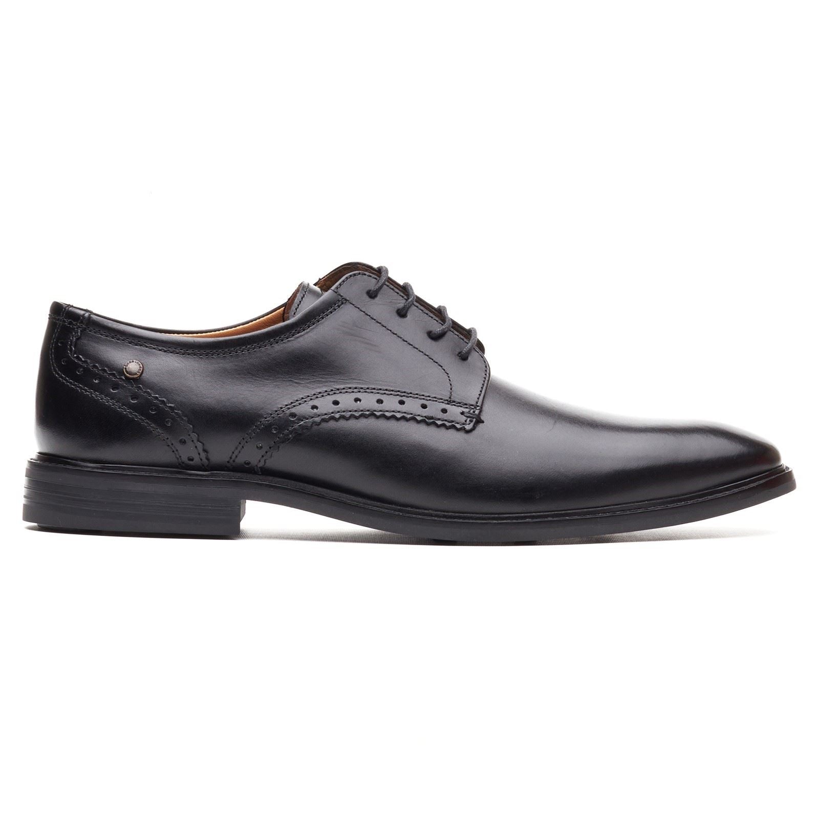 Base London Eton Lace Up Chaussures Noires En Cuir Pour Homme À Lacets