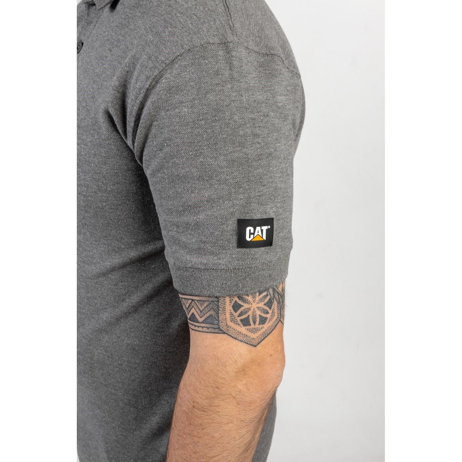 Caterpillar Essentials Polo En Coton Pour Hommes Gris