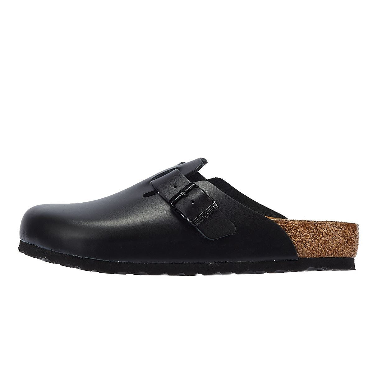 Birkenstock Sabots En Cuir Noir Naturel De Boston