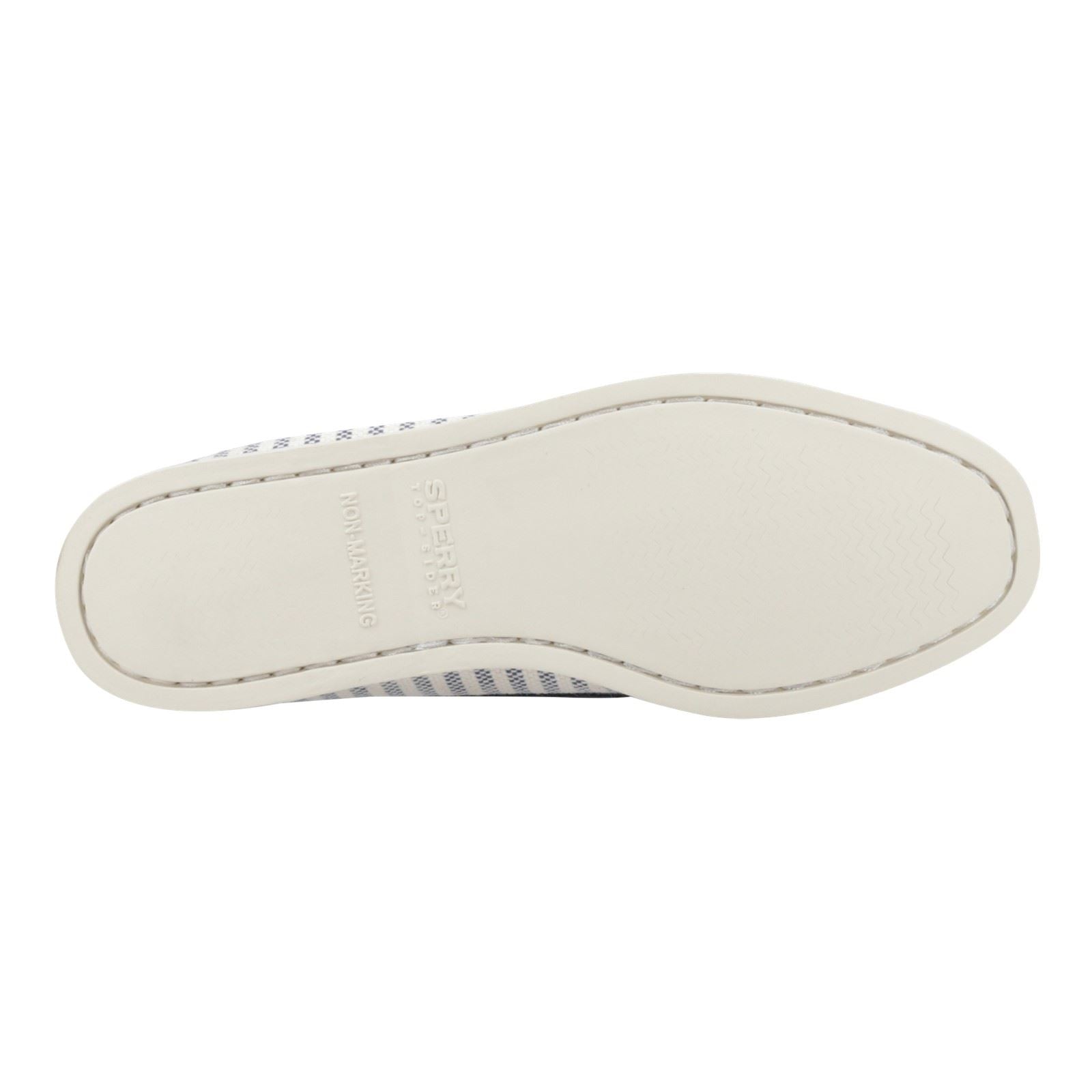 Sperry Authentic Original Chaussures Bateau Femmes Blanches/Marines En Textile