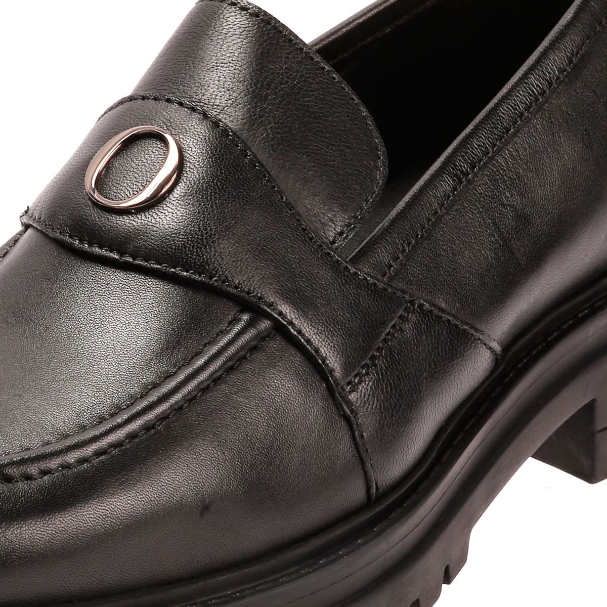 Osprey London The Greenwich Mocassins En Cuir Pour Femmes Noirs
