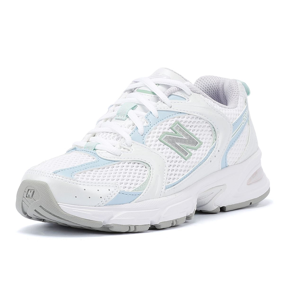 New Balance 530 Baskets Pour Femmes Blanches/Bleu Clair/Chrome Bleu/Cendres D'argile