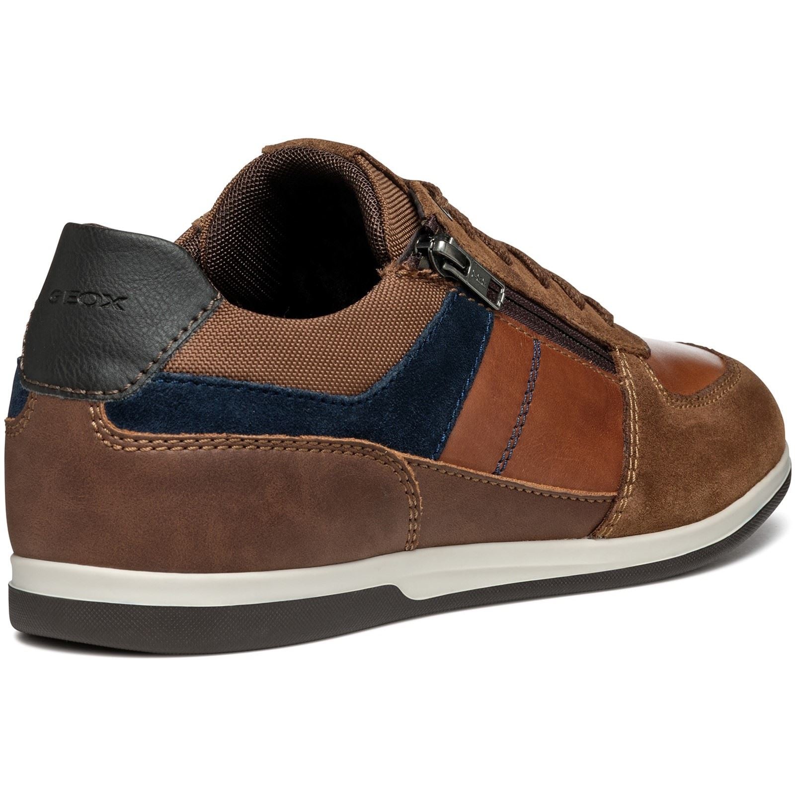 Geox U Renan B Baskets Brown/Navy Pour Hommes Suede