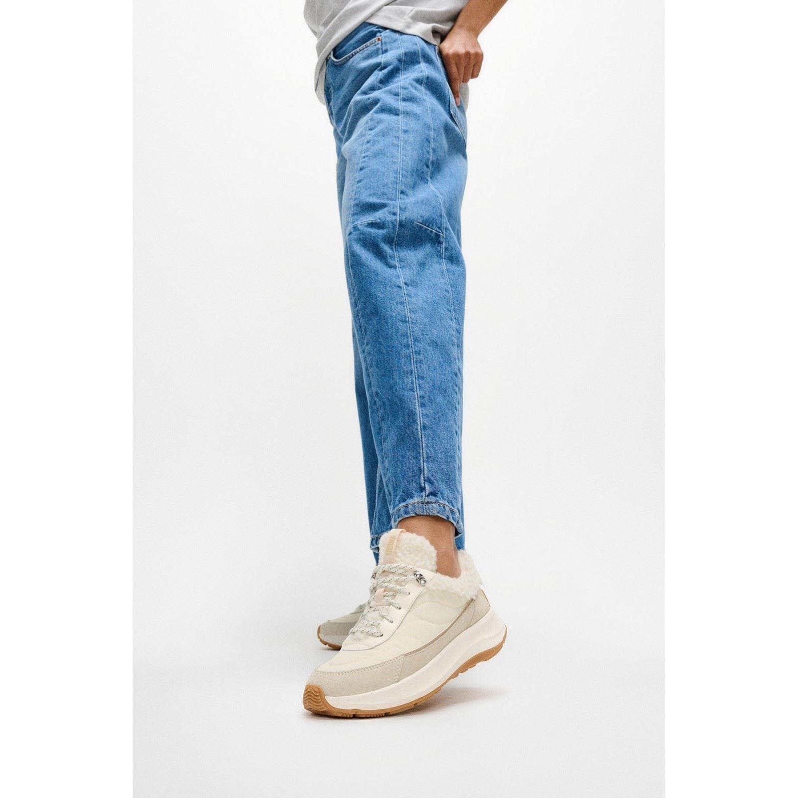 Fitflop F-Mode Flow Sneakers Mélange Crème Suede Femme