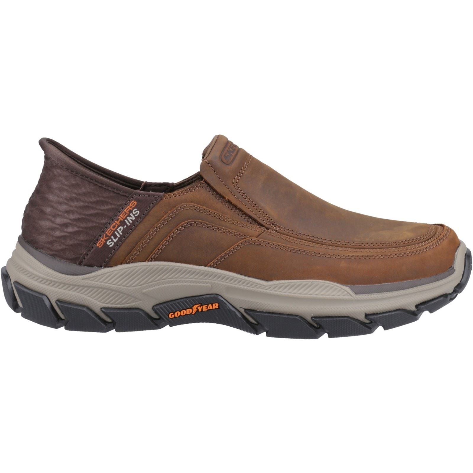 Skechers Respected Elgin Chaussures Mocassins Pour Homme En Cuir Marron Foncé