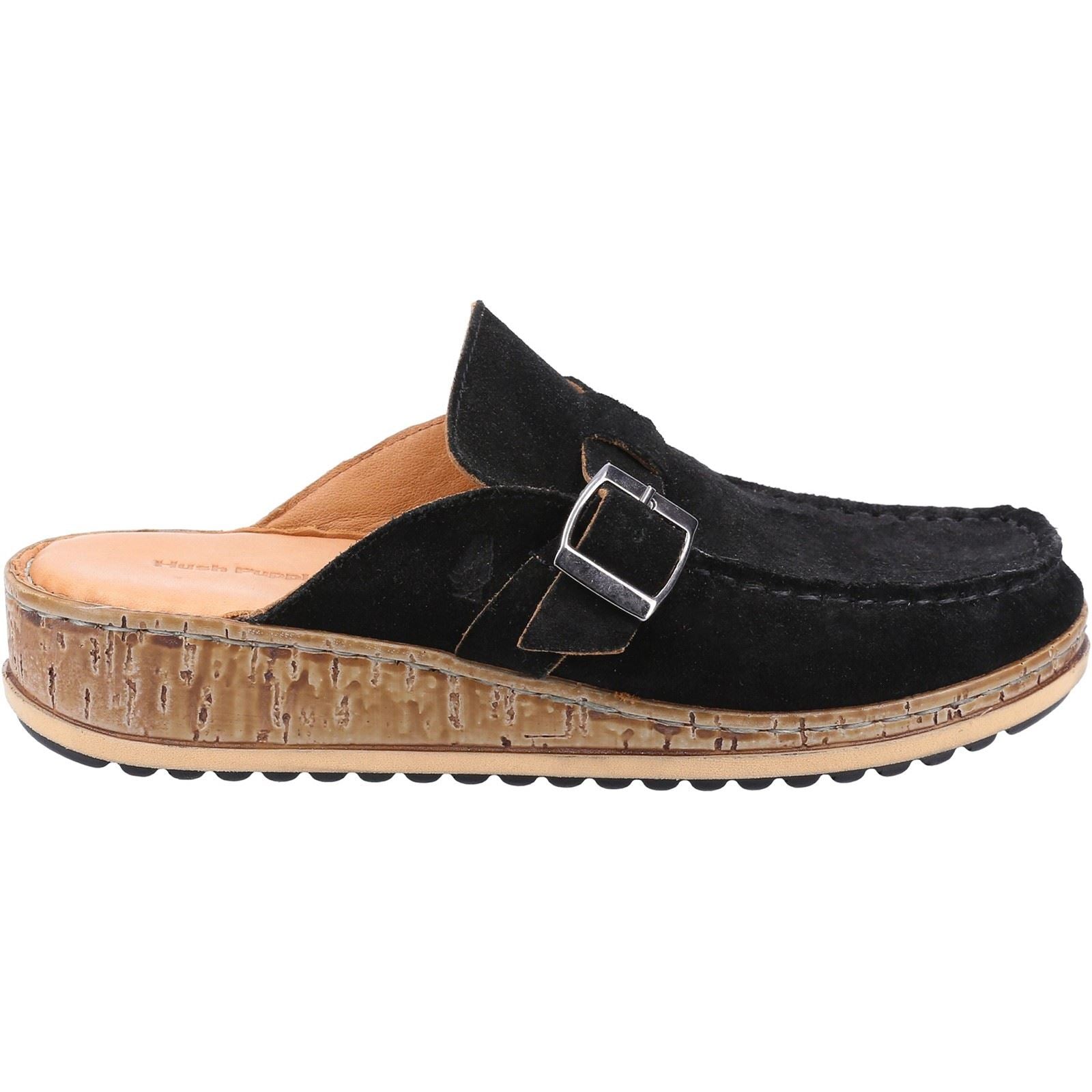 Hush Puppies Sorcha Mule Sandales En Daim Noir Pour Femmes En Cuir