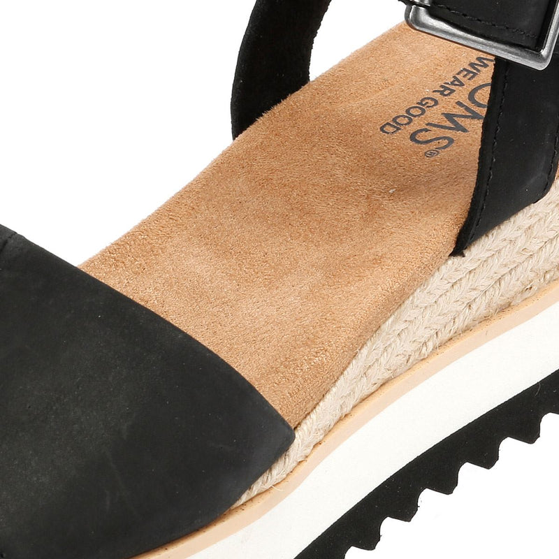 TOMS Diana Escarpins Compensés Noirs Pour Femmes En Cuir