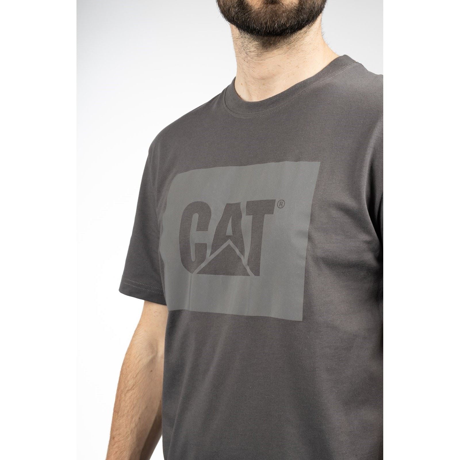 Caterpillar Graphic T-Shirts À Manches Courtes Grises Pour Hommes En Coton