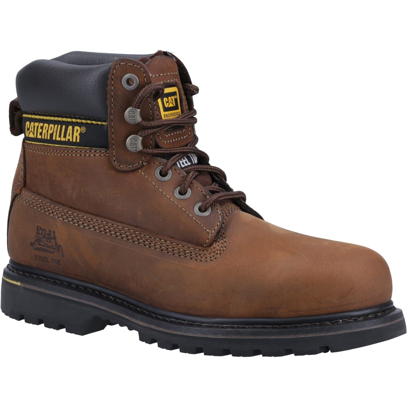 Caterpillar  Bottines De Sécurité En Cuir Marron Holton