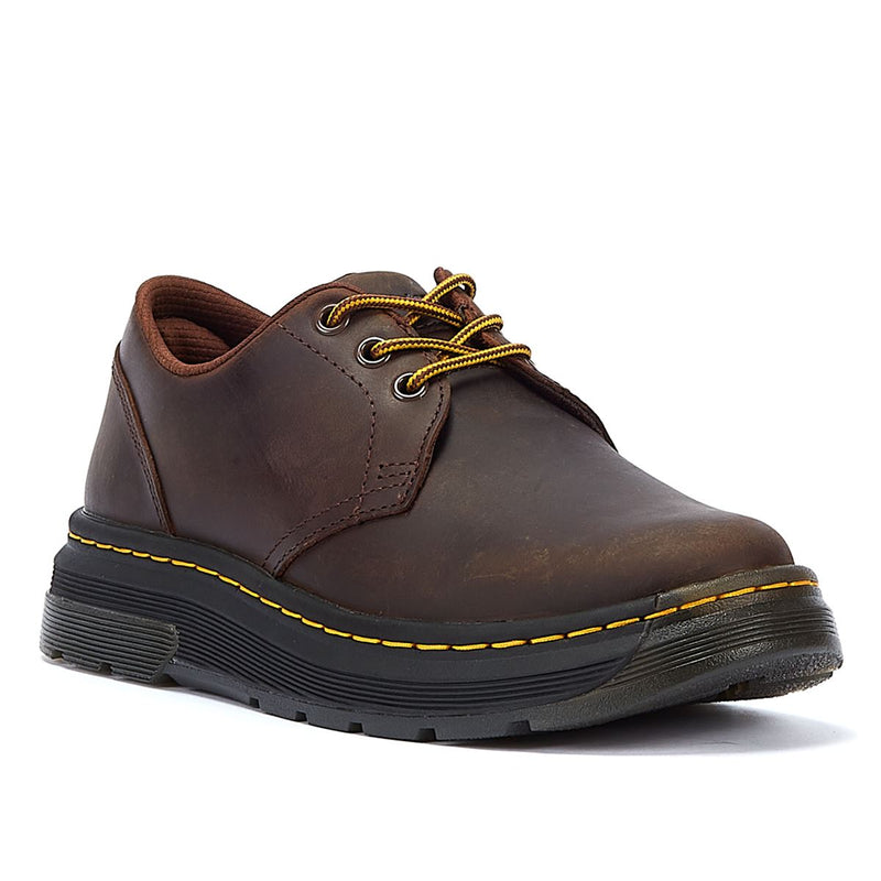 Dr. Martens Chaussures À Lacets Crewson Lo Crazy Horse Marron Foncé