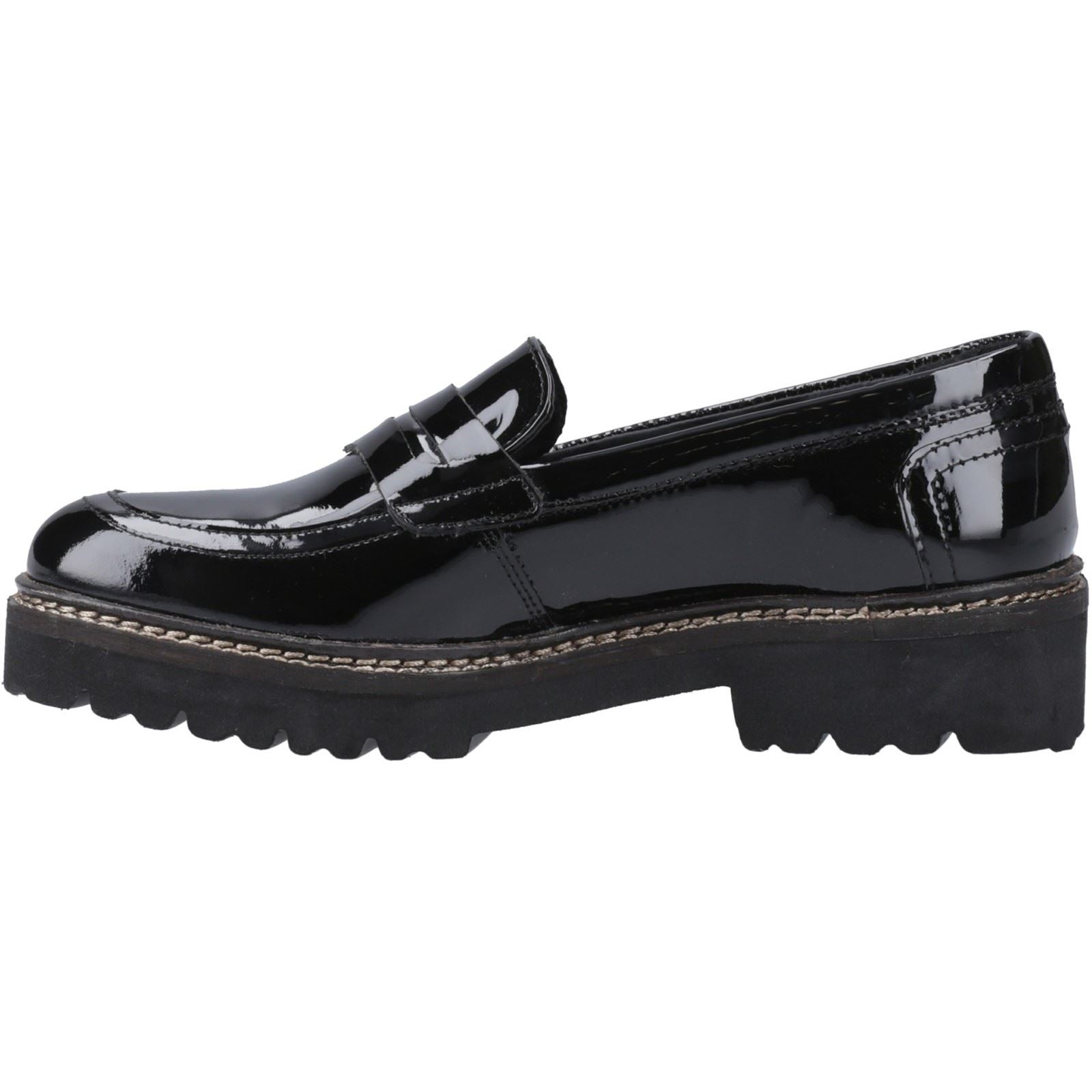 Pod Kenny Mocassins En Cuir Noirs En Vernis Pour Femmes