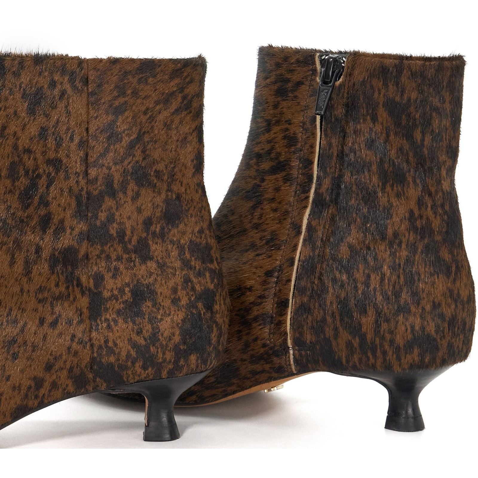 Dune Odore Bottines À Talons En Cuir Pour Femmes Tan