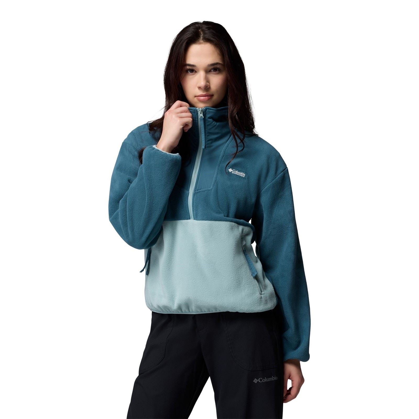 Columbia Sequoia Grove 1/2 Zip Vestes En Polaire Bleues Pour Femmes
