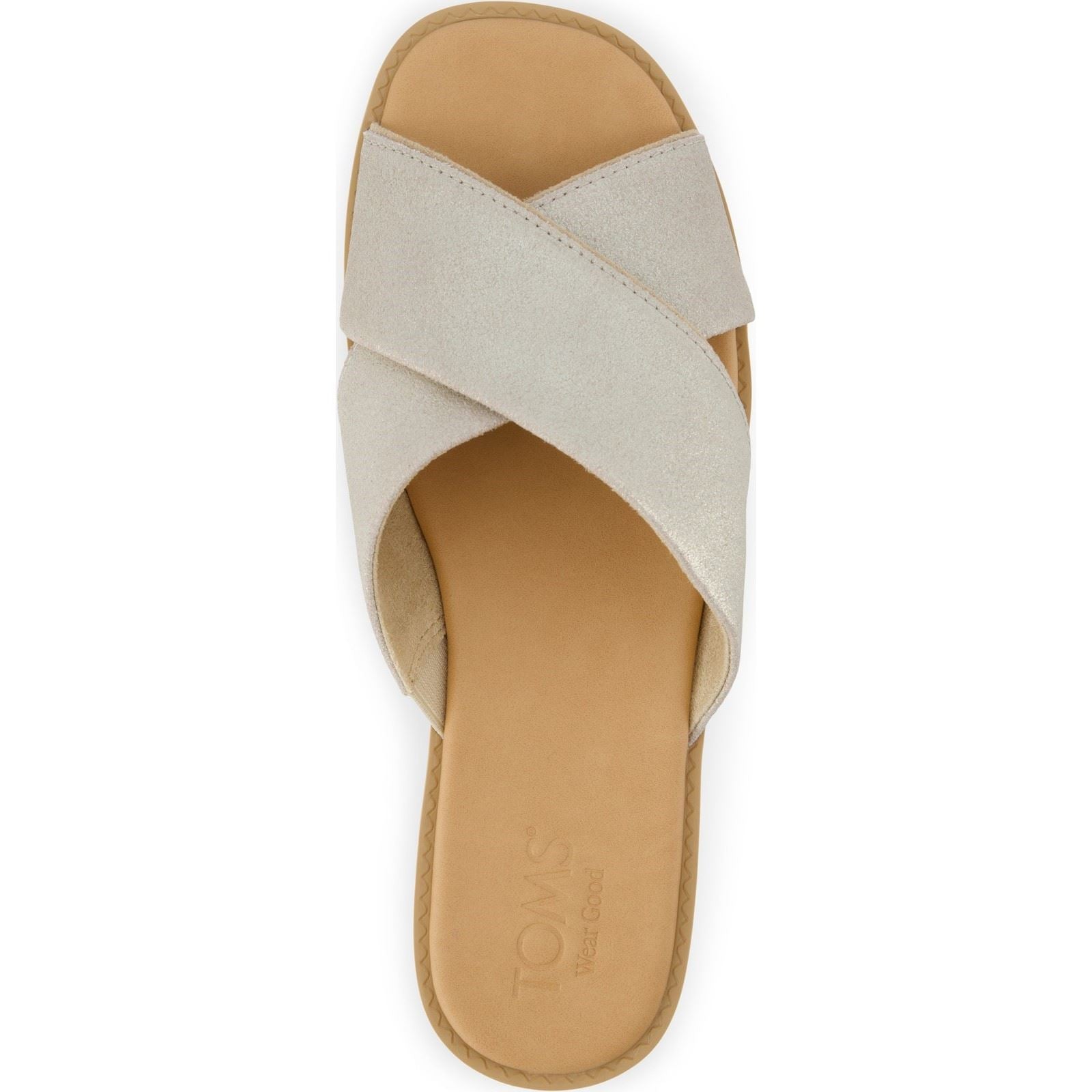 TOMS Mae Crossover Sandales Champagne Pour Femmes En Cuir